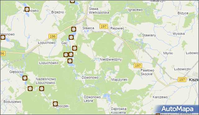 mapa Niedźwiedziny, Niedźwiedziny na mapie Targeo