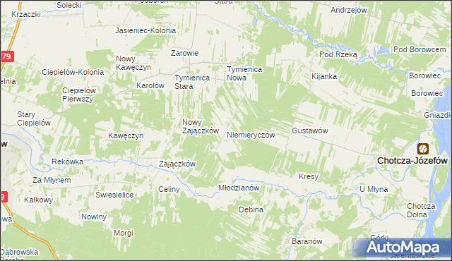 mapa Niemieryczów, Niemieryczów na mapie Targeo