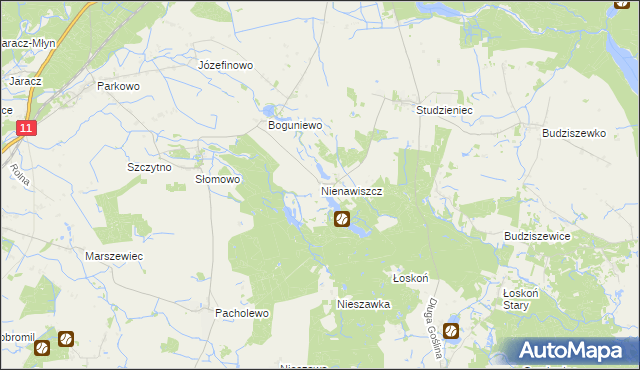 mapa Nienawiszcz, Nienawiszcz na mapie Targeo