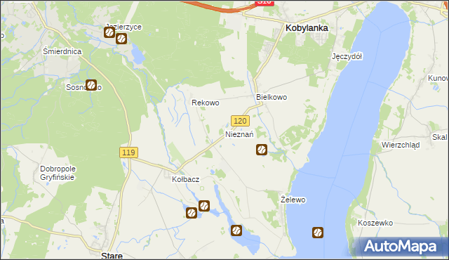 mapa Nieznań, Nieznań na mapie Targeo