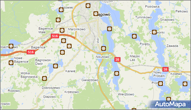 mapa Nikutowo, Nikutowo na mapie Targeo