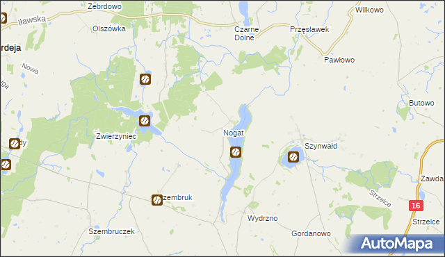 mapa Nogat gmina Łasin, Nogat gmina Łasin na mapie Targeo