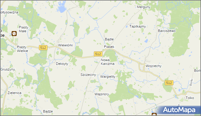 mapa Nowa Karczma gmina Górowo Iławeckie, Nowa Karczma gmina Górowo Iławeckie na mapie Targeo