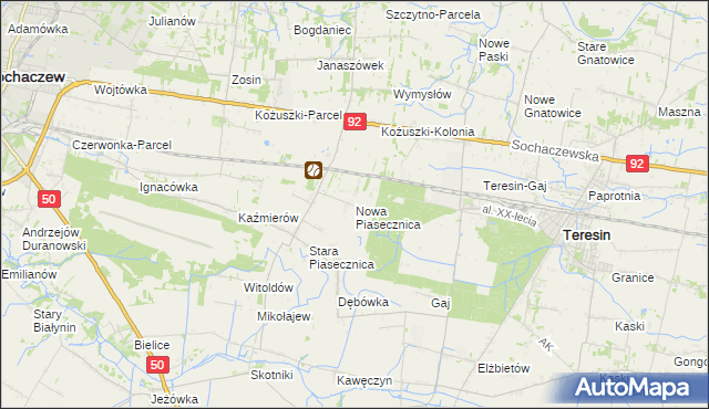 mapa Nowa Piasecznica, Nowa Piasecznica na mapie Targeo