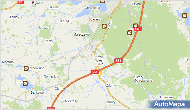 mapa Nowa Wieś Ełcka, Nowa Wieś Ełcka na mapie Targeo