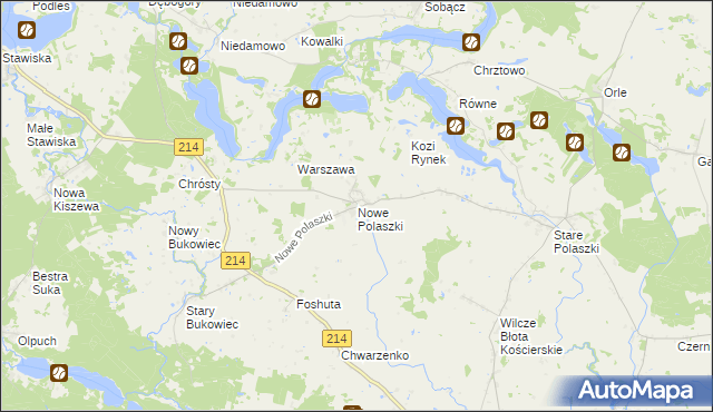 mapa Nowe Polaszki, Nowe Polaszki na mapie Targeo