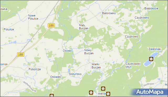 mapa Nowy Buczek, Nowy Buczek na mapie Targeo