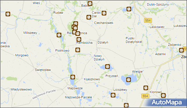 mapa Nowy Działyń, Nowy Działyń na mapie Targeo