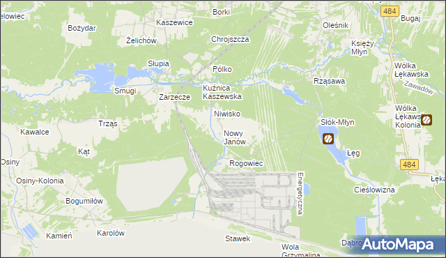 mapa Nowy Janów gmina Kluki, Nowy Janów gmina Kluki na mapie Targeo