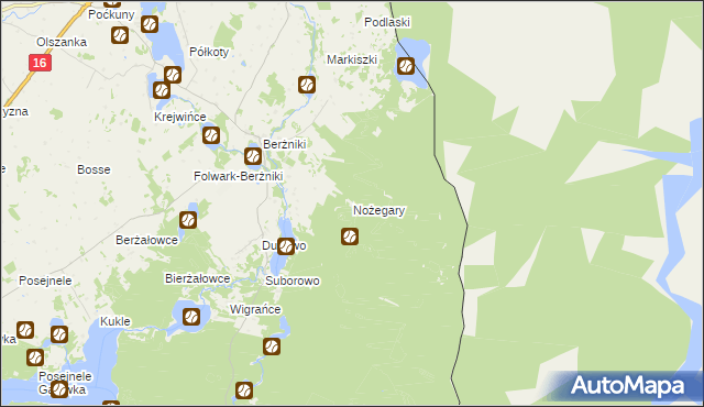 mapa Nożegary, Nożegary na mapie Targeo