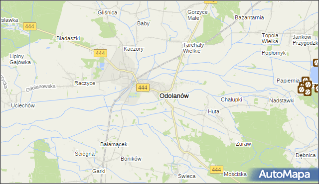 mapa Odolanów powiat ostrowski, Odolanów powiat ostrowski na mapie Targeo