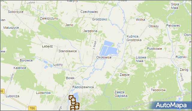 mapa Okołowice gmina Koniecpol, Okołowice gmina Koniecpol na mapie Targeo