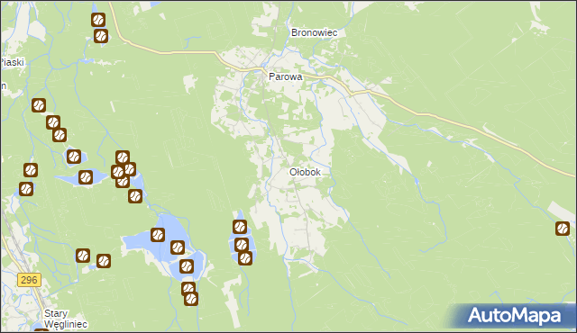 mapa Ołobok gmina Osiecznica, Ołobok gmina Osiecznica na mapie Targeo