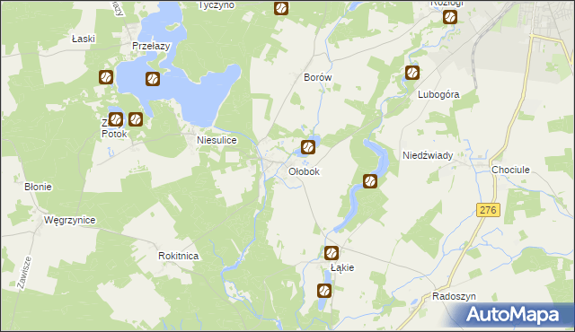 mapa Ołobok gmina Skąpe, Ołobok gmina Skąpe na mapie Targeo