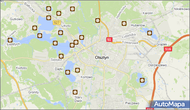 mapa Olsztyna, Olsztyn na mapie Targeo