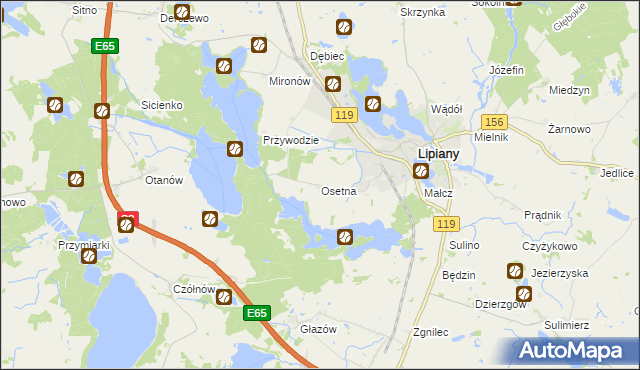 mapa Osetna, Osetna na mapie Targeo