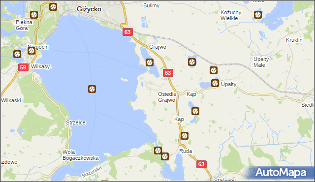 mapa Osiedle Grajwo, Osiedle Grajwo na mapie Targeo