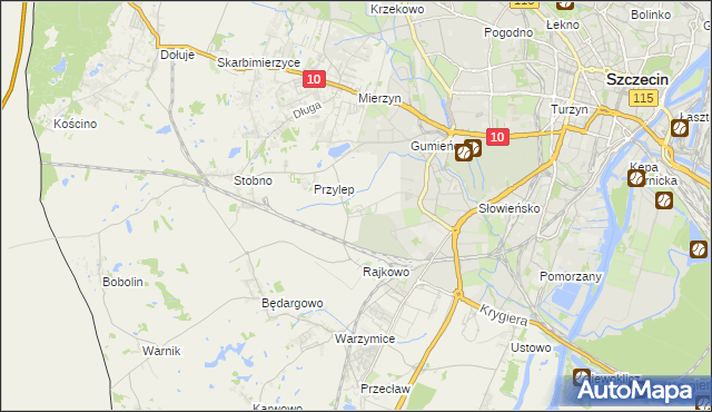 mapa Ostoja gmina Kołbaskowo, Ostoja gmina Kołbaskowo na mapie Targeo