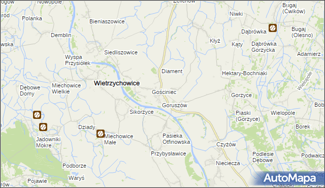 mapa Otfinów, Otfinów na mapie Targeo