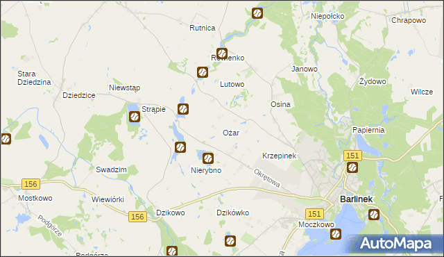 mapa Ożar, Ożar na mapie Targeo