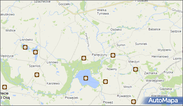 mapa Partęczyny, Partęczyny na mapie Targeo