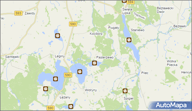 mapa Pasterzewo, Pasterzewo na mapie Targeo