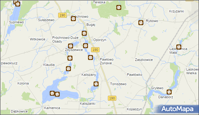 mapa Pawłowo Żońskie, Pawłowo Żońskie na mapie Targeo