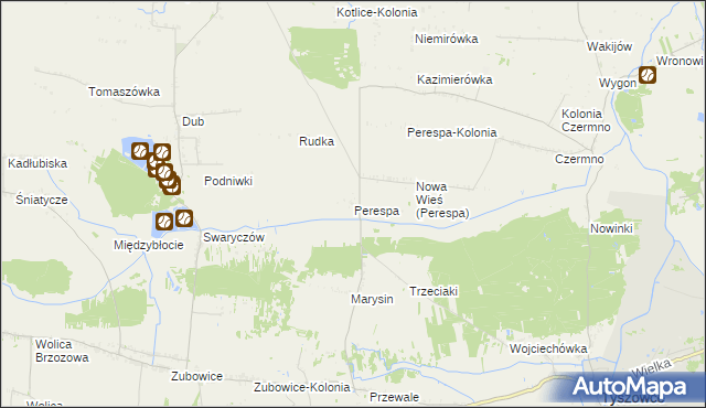 mapa Perespa, Perespa na mapie Targeo