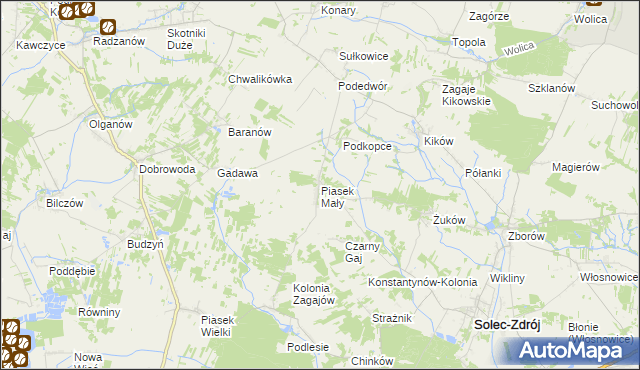 mapa Piasek Mały, Piasek Mały na mapie Targeo