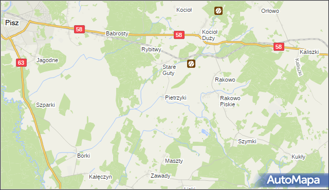 mapa Pietrzyki, Pietrzyki na mapie Targeo