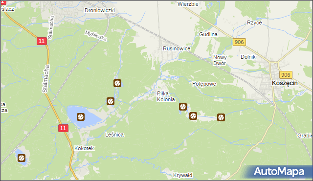 mapa Piłka Kolonia, Piłka Kolonia na mapie Targeo