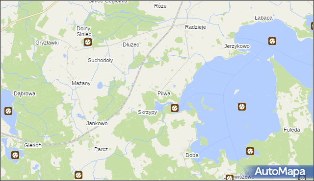 mapa Pilwa gmina Węgorzewo, Pilwa gmina Węgorzewo na mapie Targeo
