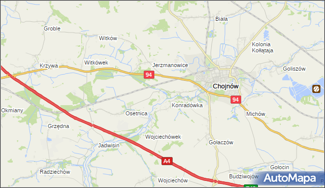 mapa Piotrowice gmina Chojnów, Piotrowice gmina Chojnów na mapie Targeo