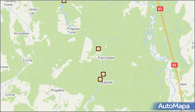 mapa Piskorzewo, Piskorzewo na mapie Targeo