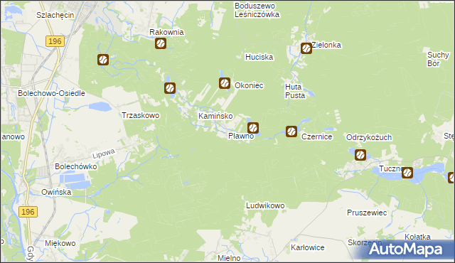 mapa Pławno gmina Murowana Goślina, Pławno gmina Murowana Goślina na mapie Targeo