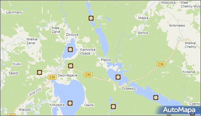 mapa Płęsno, Płęsno na mapie Targeo