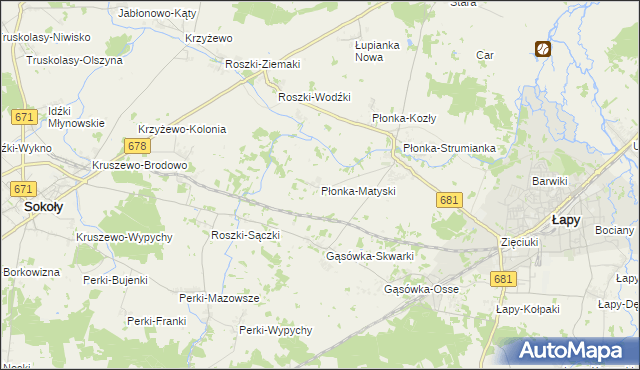 mapa Płonka-Matyski, Płonka-Matyski na mapie Targeo