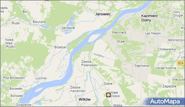 mapa Podgórz gmina Wilków, Podgórz gmina Wilków na mapie Targeo