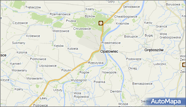 mapa Podskale gmina Opatowiec, Podskale gmina Opatowiec na mapie Targeo