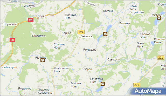 mapa Połęczyno, Połęczyno na mapie Targeo