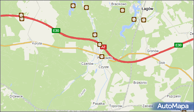 mapa Poźrzadło, Poźrzadło na mapie Targeo