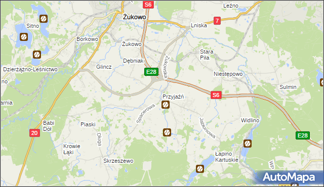 mapa Przyjaźń, Przyjaźń na mapie Targeo