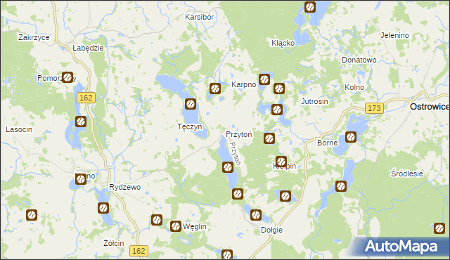 mapa Przytoń gmina Ostrowice, Przytoń gmina Ostrowice na mapie Targeo