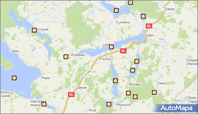 mapa Przytuły gmina Ełk, Przytuły gmina Ełk na mapie Targeo