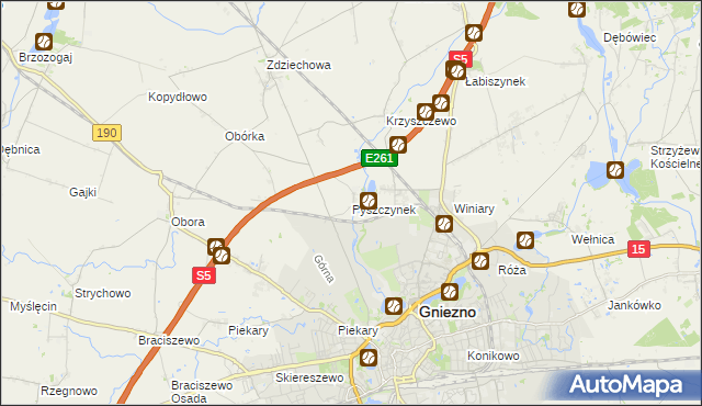 mapa Pyszczynek, Pyszczynek na mapie Targeo