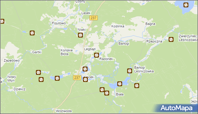 mapa Radonek, Radonek na mapie Targeo