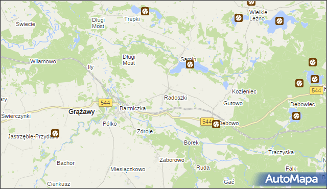 mapa Radoszki gmina Bartniczka, Radoszki gmina Bartniczka na mapie Targeo