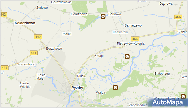 mapa Rataje gmina Pyzdry, Rataje gmina Pyzdry na mapie Targeo