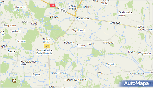 mapa Rdzów, Rdzów na mapie Targeo