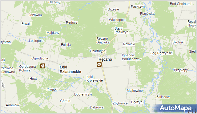 mapa Ręczno, Ręczno na mapie Targeo